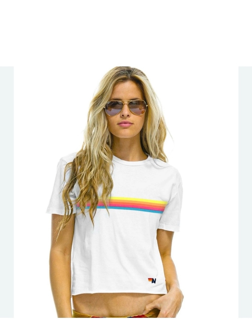 Aviator Nation Vintage Sunset Crop Tee